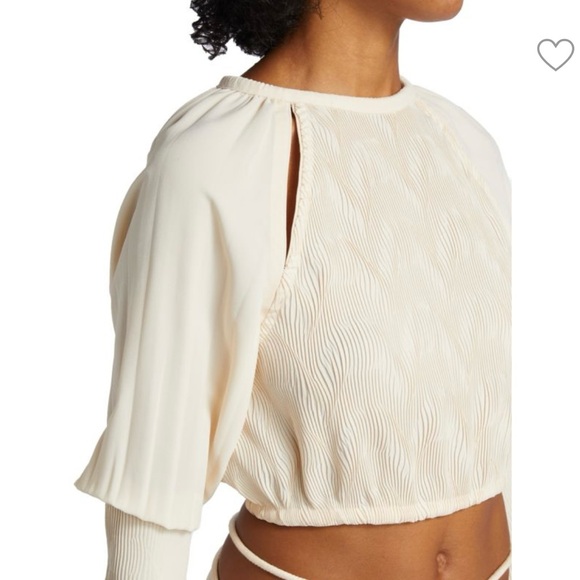 Jonathan Simkhai Bowen open back plisse top, new without tags, large light pink - Picture 5 of 15